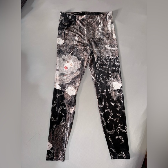Blackmilk Pants - Black milk, vampire spellbound velvet, high, waisted leggings